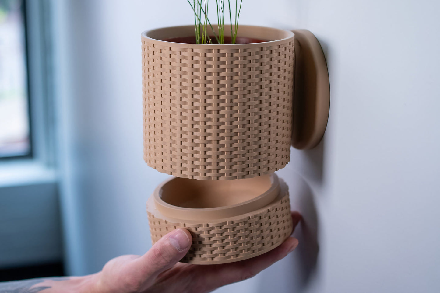 Wall Planter for Indoor Gardening - Chic Housewarming Gift & Stylish Plant Holder, Basket Weave patterns.