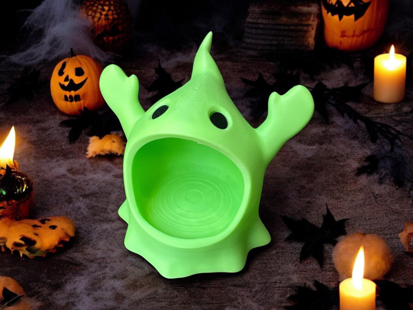 Ghost Bowl Halloween Candy Container, Decorative Spooky Treat Holder, Halloween Party Decor, Trick or Treat Candy Pot