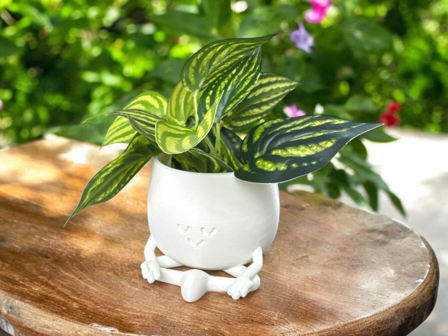 Cute Happy Face Planter, Yoga Pot, Gift for Yoga Lovers, Great Home & Office Decoration, Unique Floral Holder