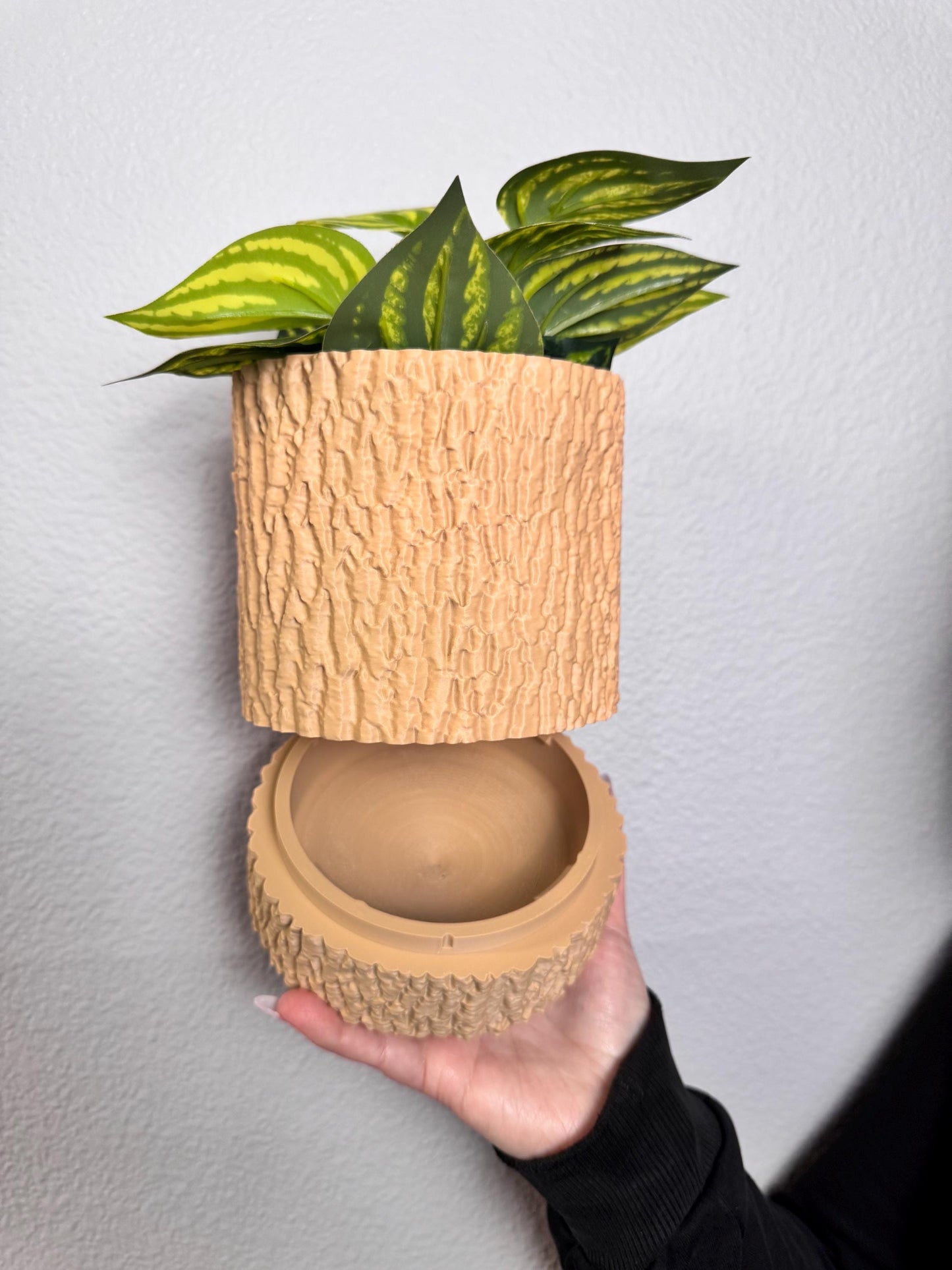 Wall Planter Tree Bark Pot for Indoor and Outdoor Decor, Unique Natural Hanging Planter, Rustic Home Garden Accessory